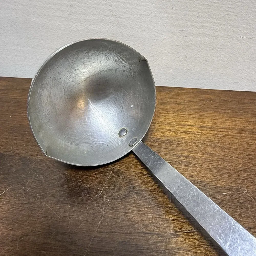 Vintage Flint Arrowhead Stainless Kitchen Ladle Harvest Wheat Handle
